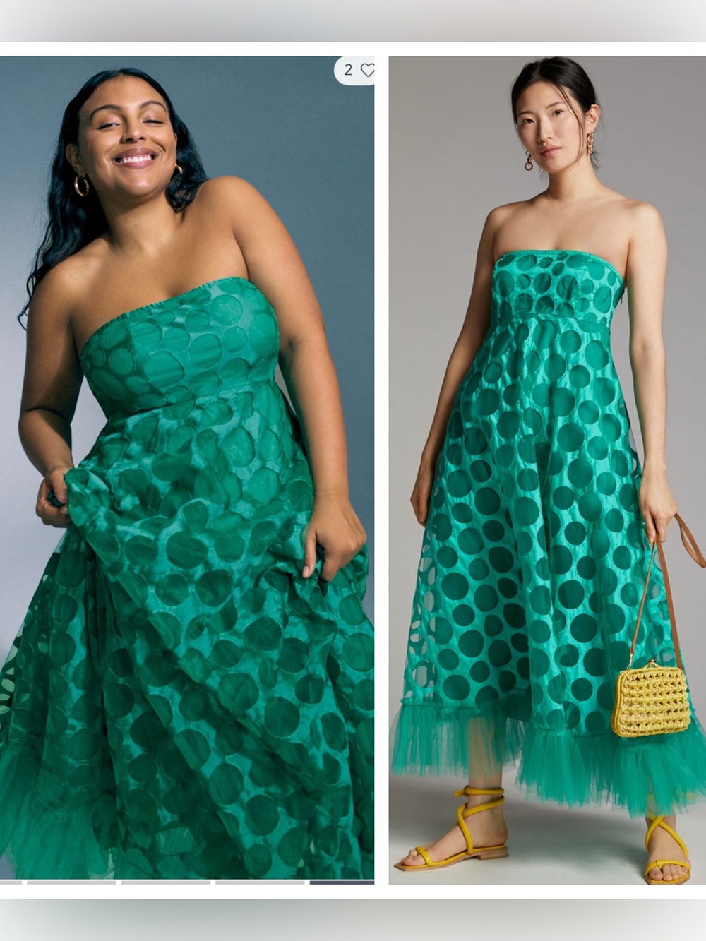 NWT! Anthropologie Geisha Designs Emerald Tulle Maxi Dress
